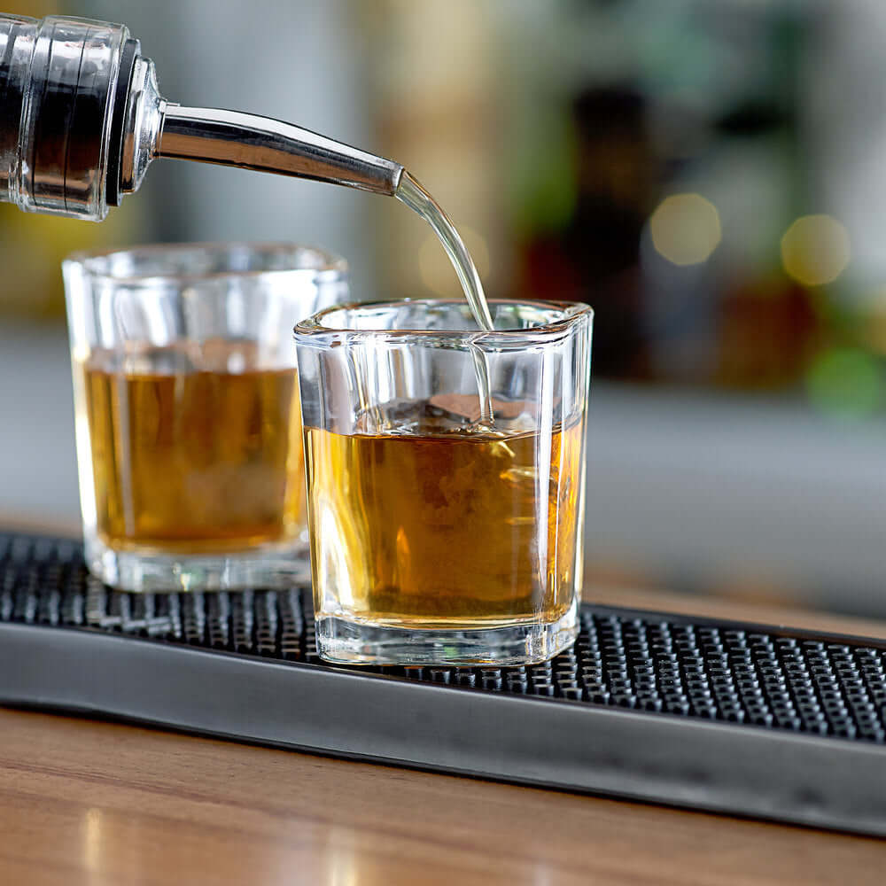 Cucina Chef 4 x 2 oz. Square Shot Glasses & Stainless Steel Pourer for Entertaining Anywhere