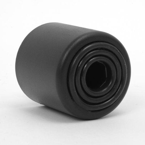Leg Daddy 2-1/2" Black Round HDPE Plastic Sofa Leg with Non-Slip Rubber Base, Set of 2
