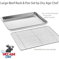 Thumbnail for Large Beef Rack, Dry Aging Pan, Fridge Thermometer, and instructions by Dry Age Chef - Perfect for Dry Aging Steak at Home!