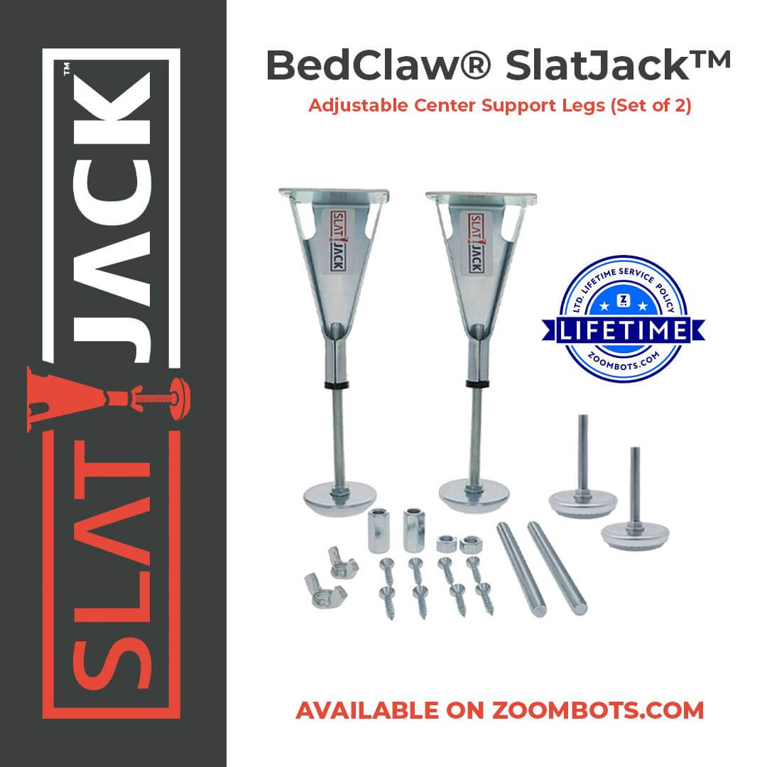bedCLAW SlatJack Adjustable Center Support Leg for Sagging Mattress Caused by Sag in Wooden Bed Slats, Bed Frame, USA