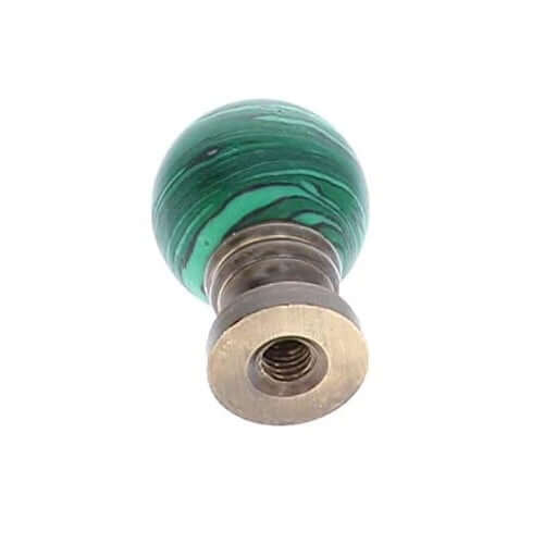 Art Finial - Green Malachite Ball, Set of 2, Mini Works of Art, Update Your Lamps!