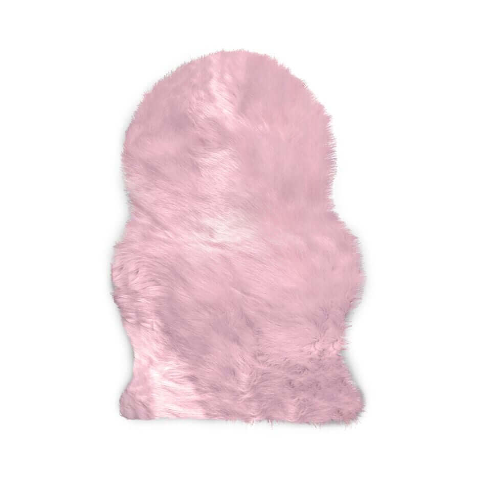 Faux Sheepskin Cotton Candy Pink Accent Rug - 24" x 36" - Machine Washable