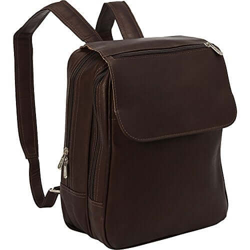 Corsa Miglia Leather Flap-Over Tablet Backpack, Chocolate, by Piel