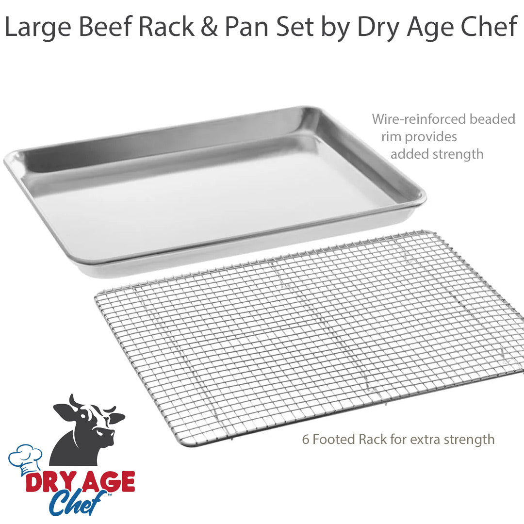 Dry Age Chef Bourbon Holiday Gift Set- Rack, Pan, Cheese Cloth, Glory Record, Guide