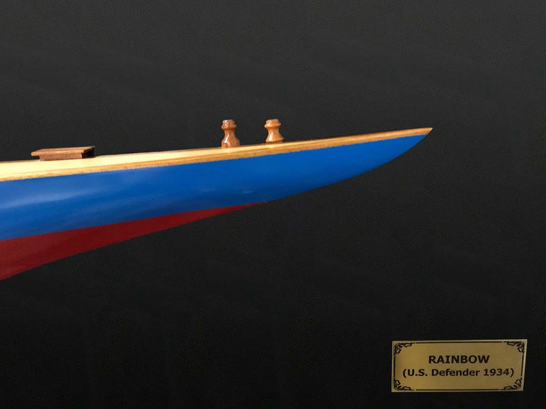 Rainbow Half-Hull Scaled Model Boat Yacht Handmade Wall Art