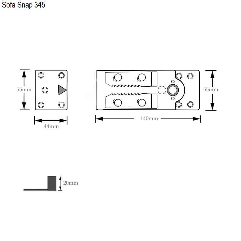  Sofa Snap Sectional Couch Connector (Flat Fixed Mount #910) :  Home & Kitchen