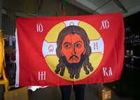 Thumbnail for Flags Unfurled Holy Mandylion Edessa Flag , Fly the flag of Jesus! 3’ x 5’ IC XC Flag