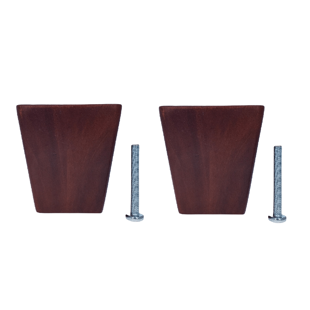 Leg Daddy 4" Dark Finish Square Tapered Wooden Sofa Leg with Your Choice Bolt, 5/16", M8, or M10 Bolt Size