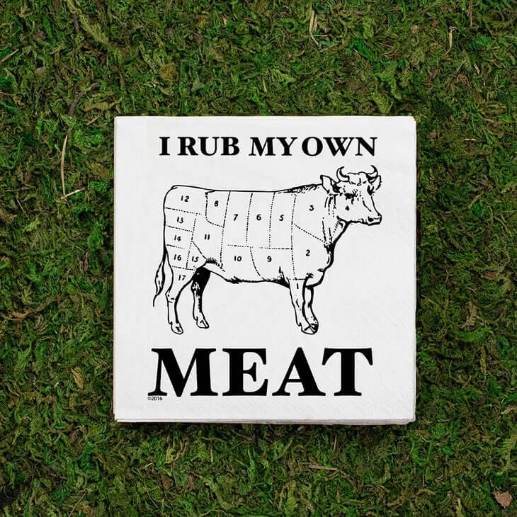 I RUB MY OWN MEAT Funny Party Boutique Cocktail Napkins, 5"x5", Pack of 20