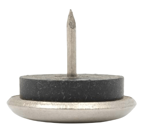 1-1/8" Diameter Nickel Plated Steel Glide with Intermediate Rubber Layer, Set of 6