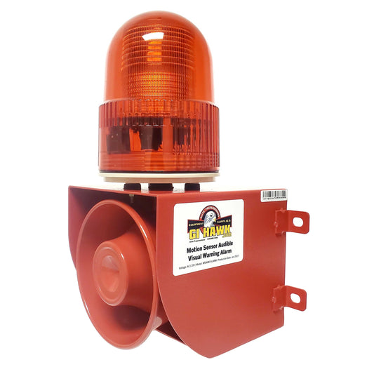 GI HAWK Motion Sensor, Audible Visual Warning Alarm, 110v