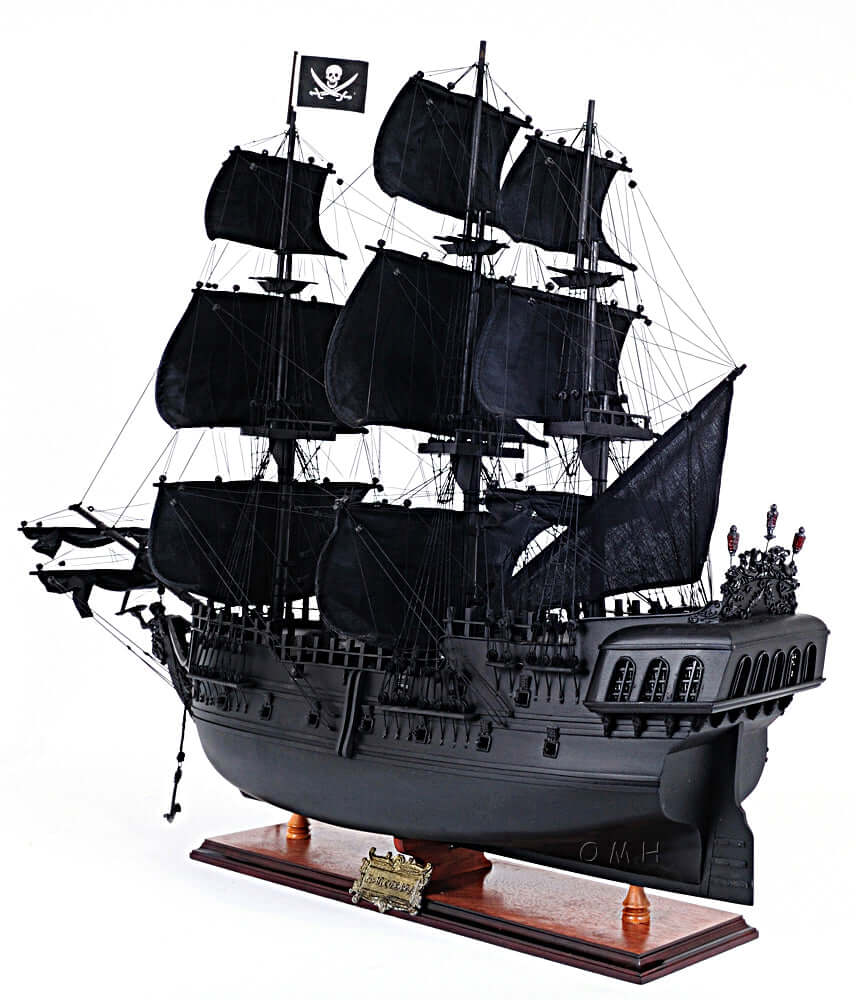 Black Pearl Pirate Ship Large Model with Floor Display Case
