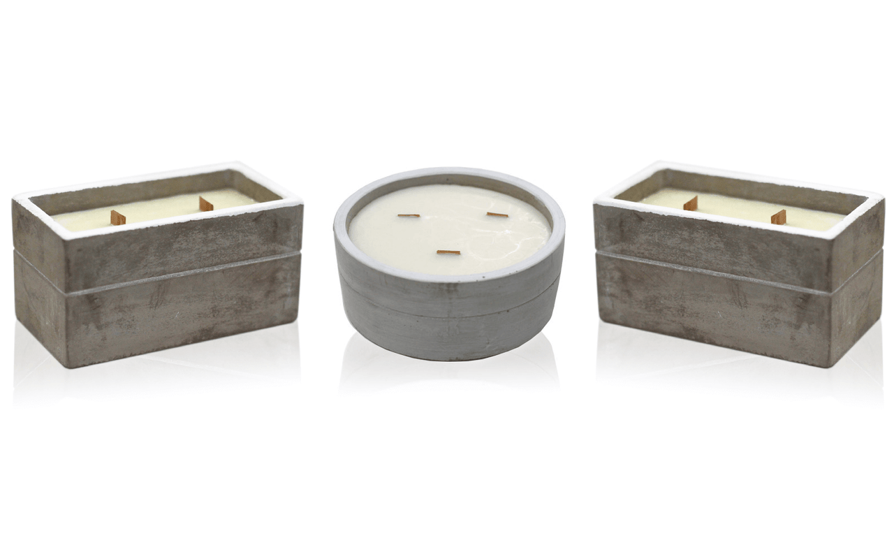 Luminous Wood Wick Concrete Candles