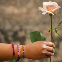Thumbnail for Handmade Fair Trade PEACE, RESIST, NEVER AGAIN Woven Bracelet Trio