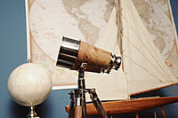 Thumbnail for Brass Telescope Binoculars on Tripod Stand