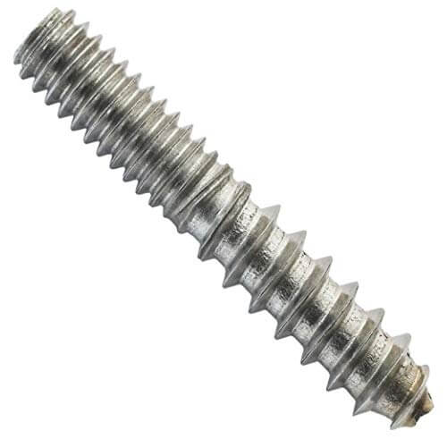 1/4-20 Zinc Plated Hanger Bolts, 1.5" Length, Set of 6