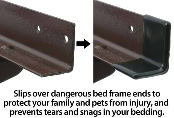 bedCLAW GashGuards Deluxe Rubberized Plastic Bed Frame End Caps, Set of 2