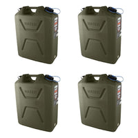 Thumbnail for Wavian USA 5 Gal Plastic Water Jug Can Container w Pour Spout, OD Green (4 Pack)