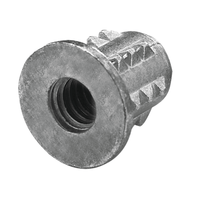 Thumbnail for Hafele 039.03.062 Type B Steel Zinc Plated Insert Nut, 1/4-20x15mm Long (10 Pc)