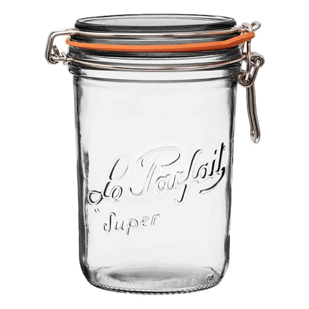 Le Parfait 1000ml Tapered French Glass Preserving Jar with Airtight Rubber Seal