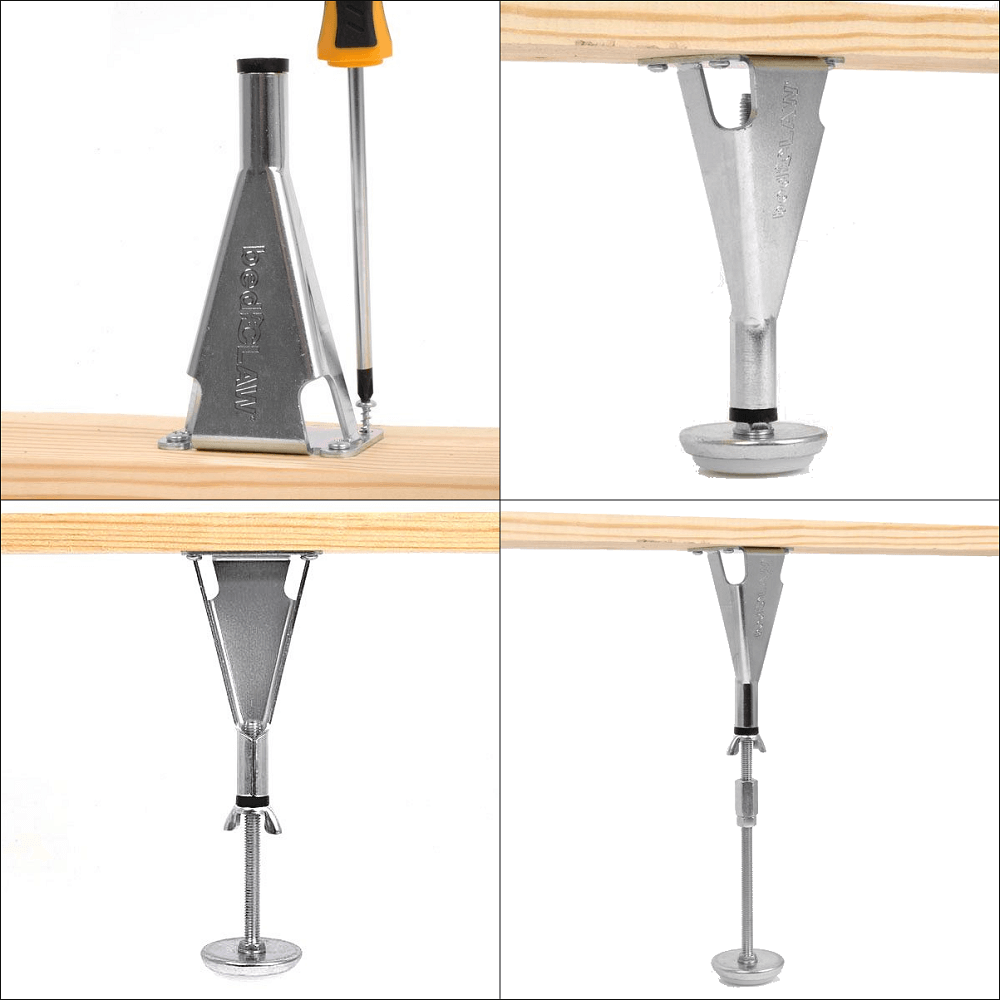 bedCLAW Unibody Adjustable Height Bed Frame Slat Center Support Leg, U.S.A.