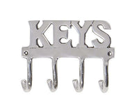 Thumbnail for KEYS Wall Mounted Key Hook with 4 Hooks, Polished Aluminum