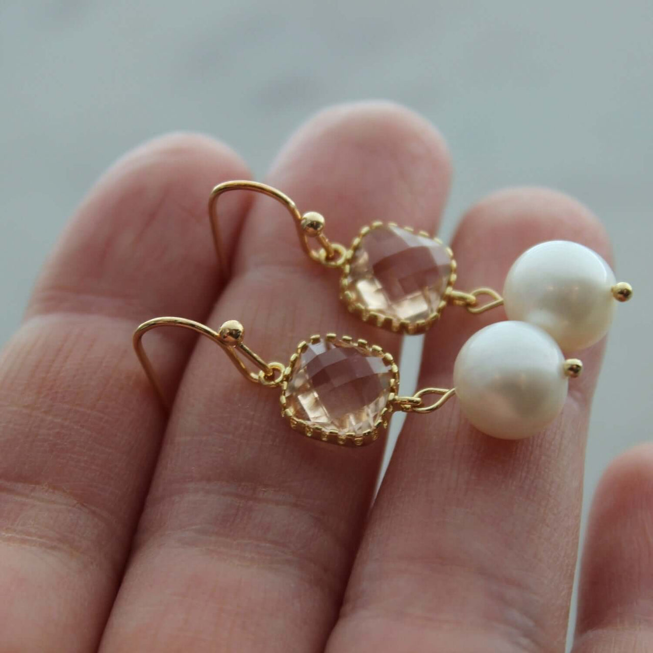 Gold Blush Freshwater Pearl Earrings
