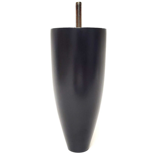 Leg Daddy 6" Black Mid-Century Modern Tapered Cylindrical Sofa Legs, Set of 4