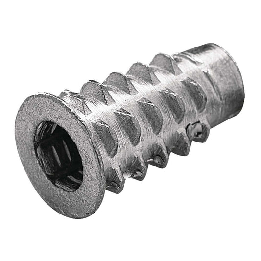 Hafele 030.02.266 Type D Zinc Plated Steel Insert Nut, 1/4-20x20mm Long (10pc)