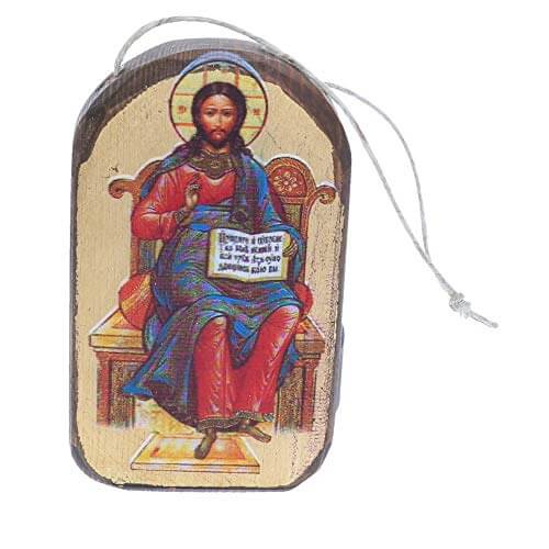 Jesus Wooden Icon Ornament