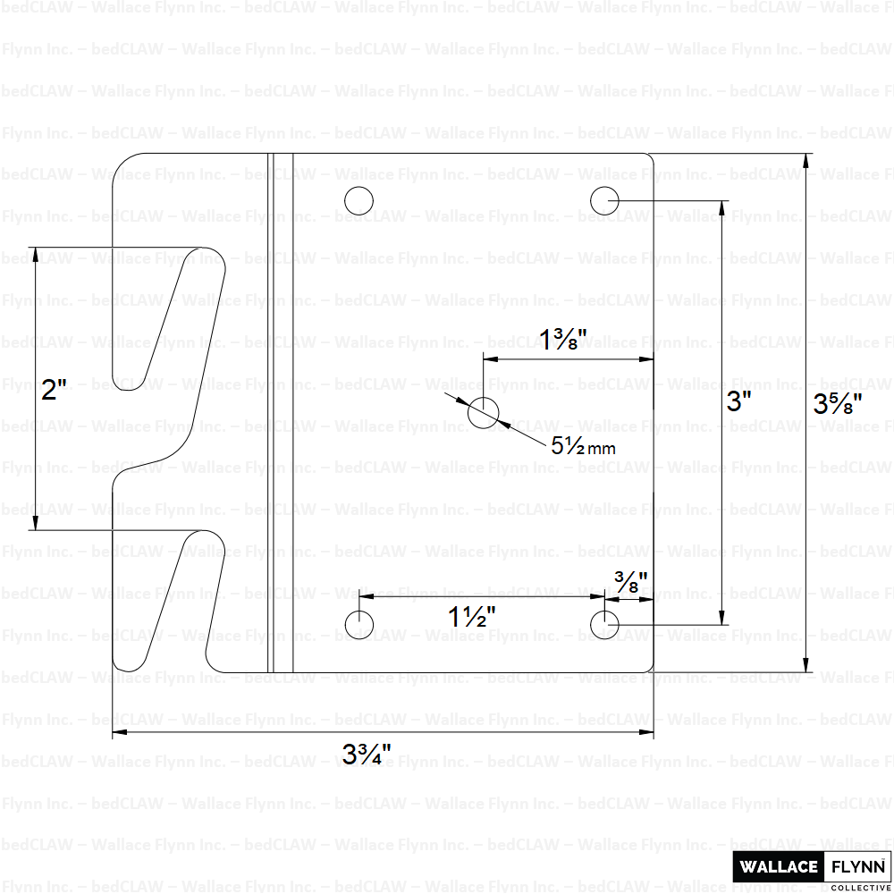 bedCLAW Retro Fix Offset Hook Plate Adapter, Repair Failed Wood Bed Rails