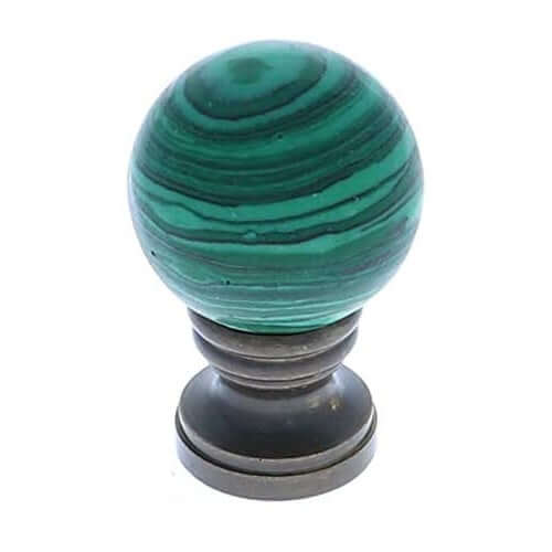 Art Finial - Green Malachite Ball, Set of 2, Mini Works of Art, Update Your Lamps!