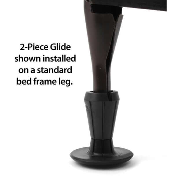 Leg Daddy 2-Piece Steel Stem Plastic Bed Frame Glide Legs, Set of 9