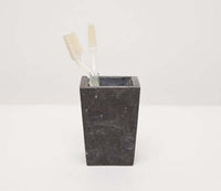 Thumbnail for Luxor Collection Black Matte Marble Square Tapered Toothbrush Holder