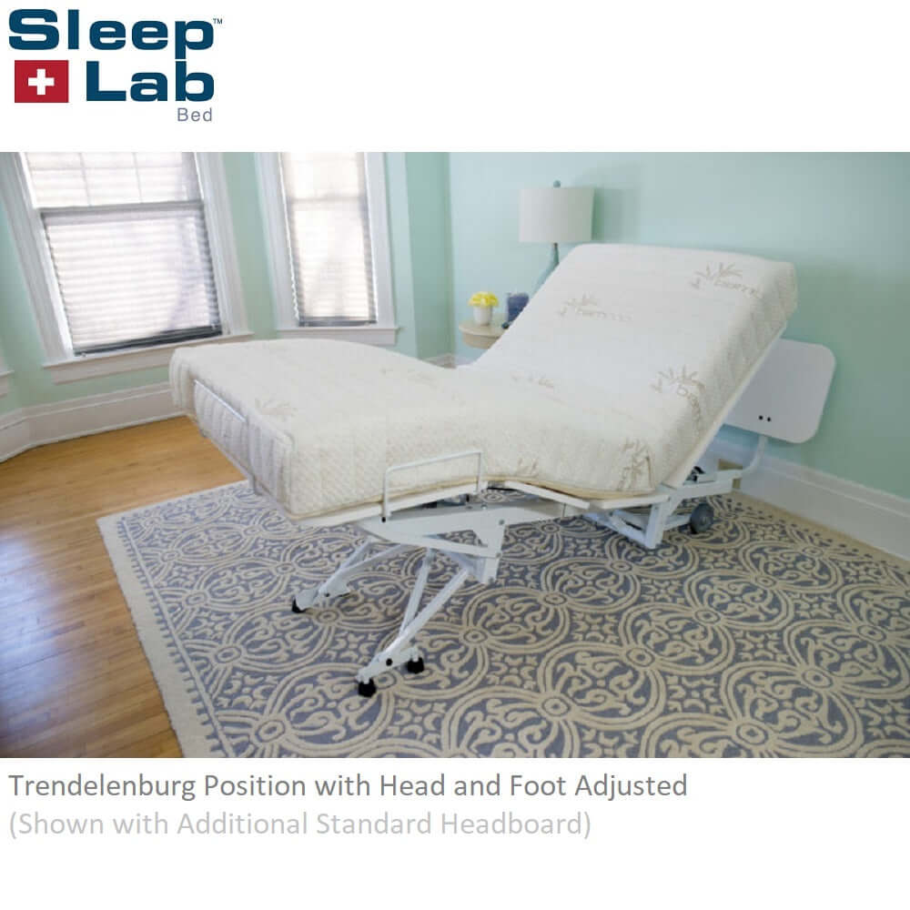 SleepLab Bed 300X-5F Hi-Low Adjustable Bed Base with Trendelenburg + Cardiac Chair