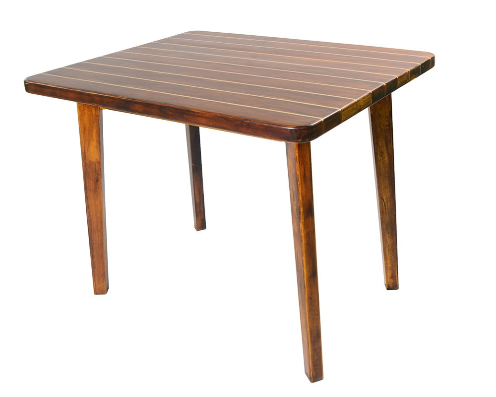 Nautical Table with Inlay Wood Stripes, Small