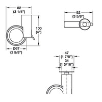 Thumbnail for Caster No Hub Plate Mount wiith Break, Wheel Ø67 mm, Aluminum Finish, Set of 2
