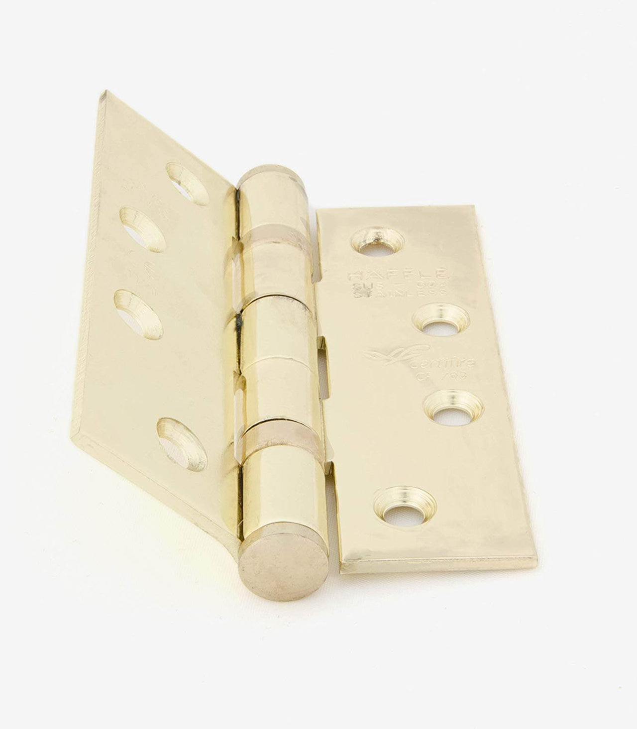 Hafele Butt Hinge, 102 mm, Set of 2 Beautiful Polished Brass Hinges