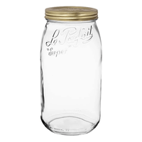 Thumbnail for Le Parfait Screw Top Wide Mouth French Glass Canning Jars with 2-Piece Gold Lids