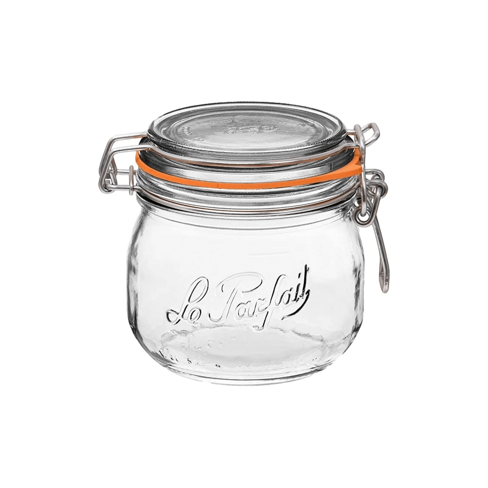 Le Parfait Rounded French Glass Storage Jars with Airtight Rubber Seals