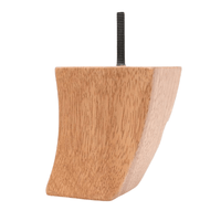 Thumbnail for Leg Daddy 3-3/4 Inch Danish Finish Square Tapered Curved Sofa Leg, Set of 4