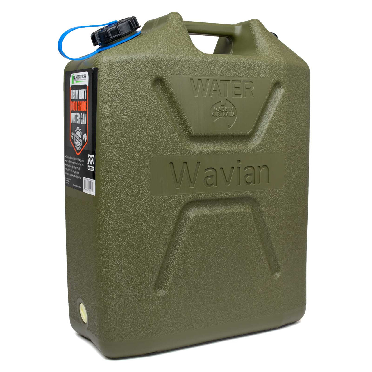 Wavian 5 Gallon Water Can, BPA Free, Food-Grade, UV Stabilized for Extended Outdoor Use