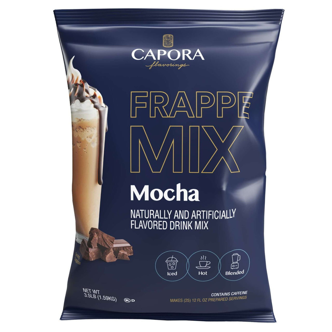 Capora 3.5 lb. Mocha Frappe Mix, Restaurant and Coffee Shop High Quality, Barista Approved