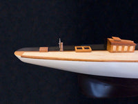 Thumbnail for Shamrock Brown and White Painted Half-Hull Model Boat Yacht