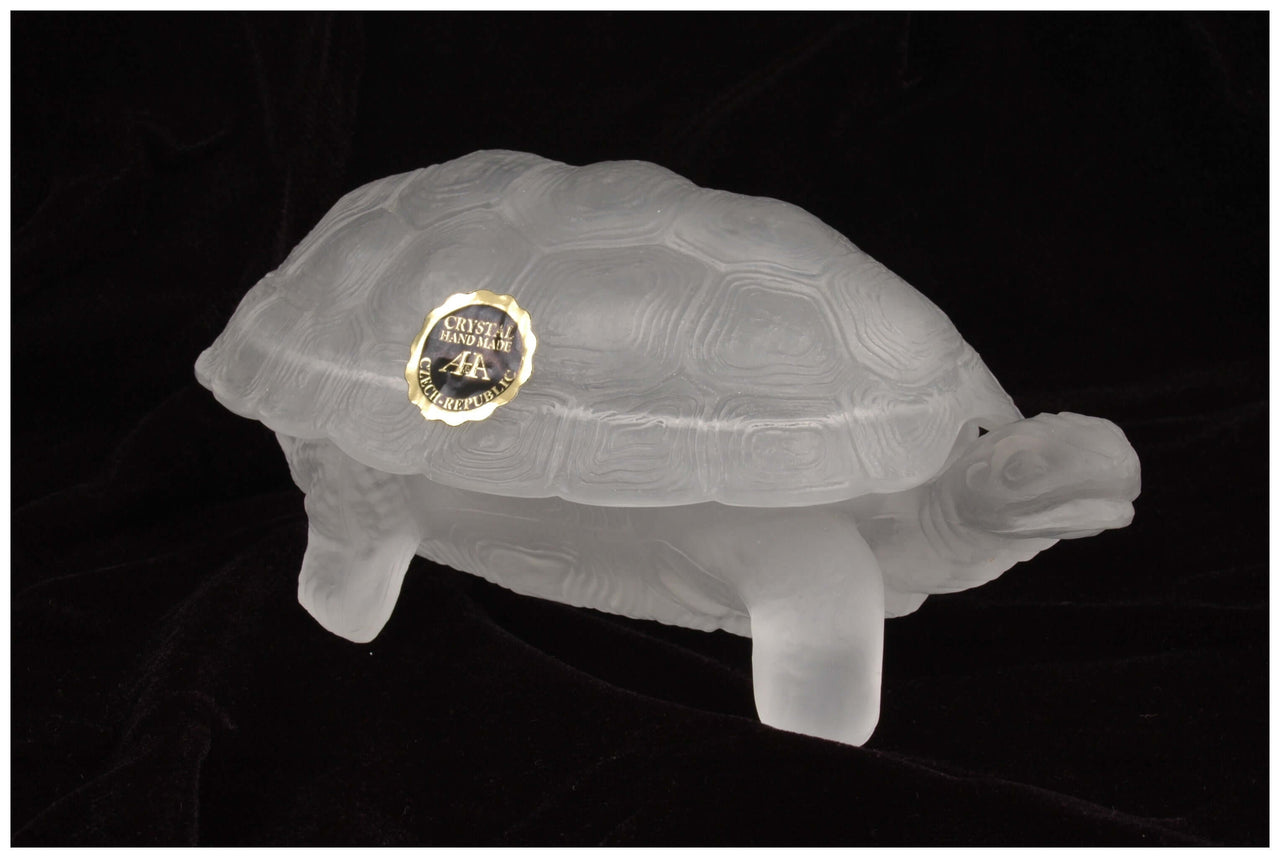 Wallace Flynn Matte Crystal Handmade Turtle Jewelry Box