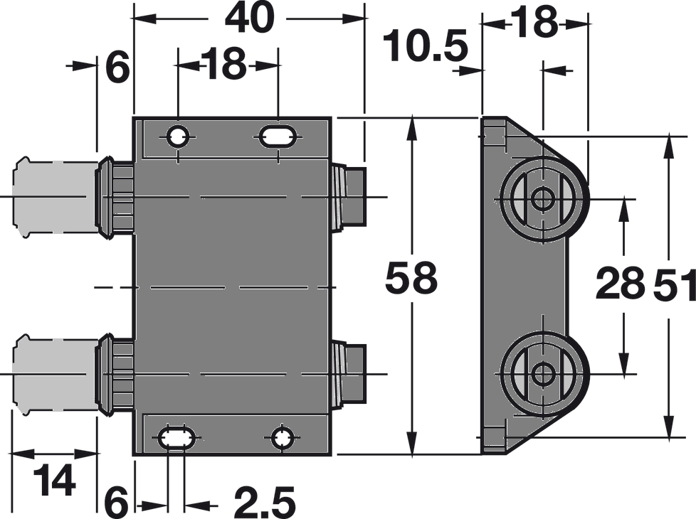 Hafele 245.80.320 Black Magnetic Pressure Push Latch, Double, 0.5 kg Pull