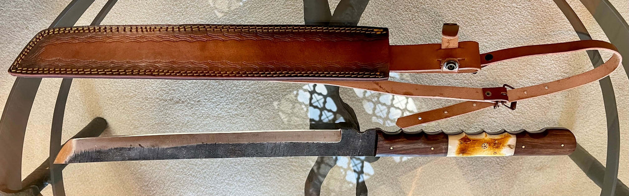 High Carbon Steel Katana Sword Hand-Forged Full Tang Genuine Leather Sheath