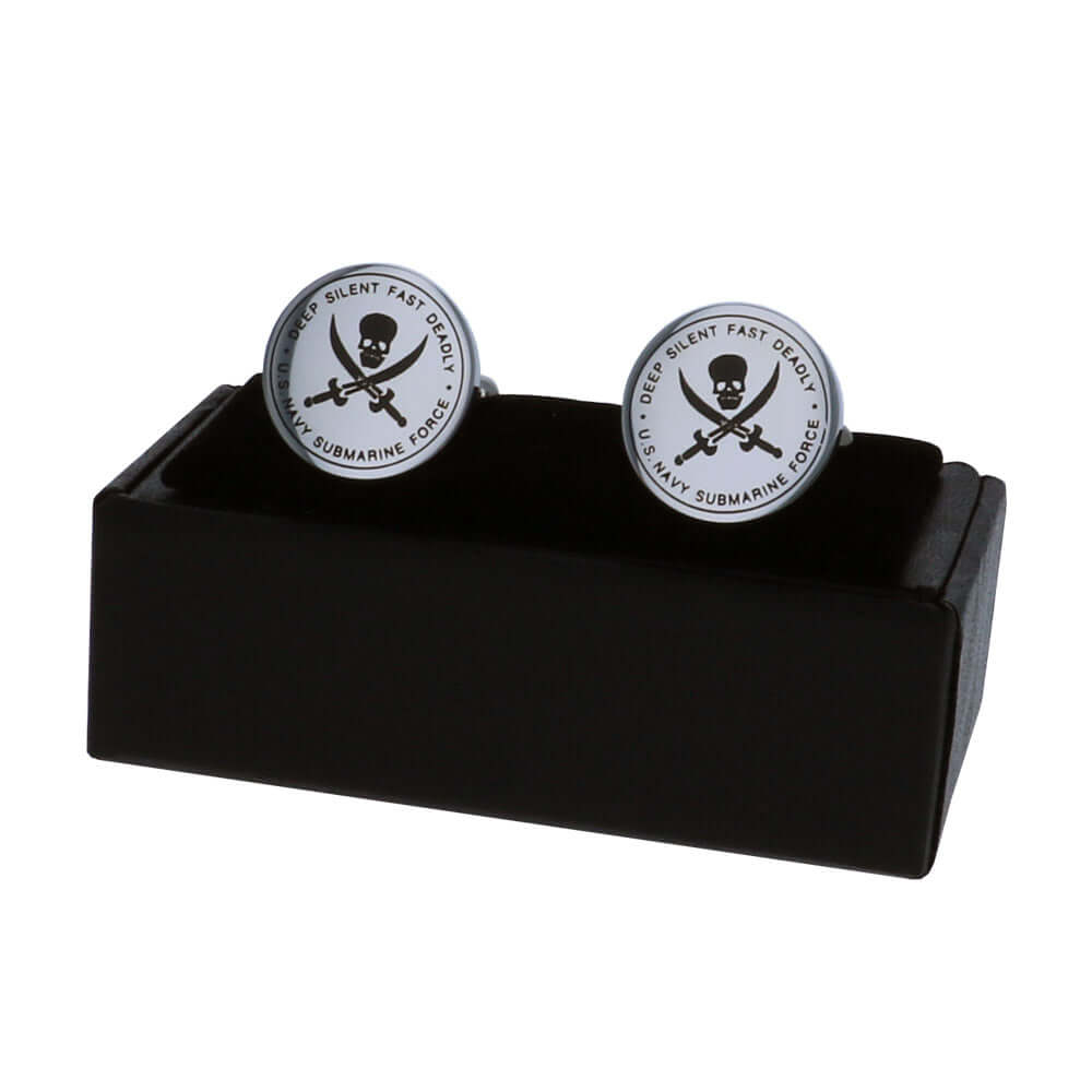 US Navy Submarine Force Officers Submariner Silent Service Stainless Steel Cuff Links