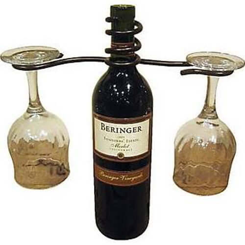 Metrotex Meteor Wine Bottle Topper Two Stem Holder