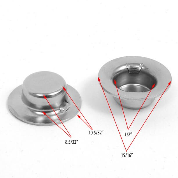 Replacement Push Nuts for Rollaway Bed Big Wheel Kit - Set of 2